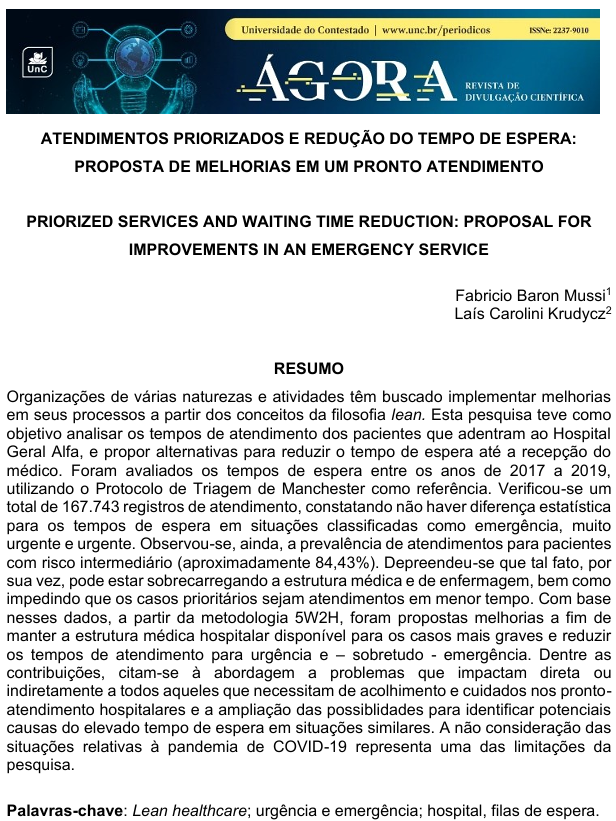 Discente e Docente do PPGTGS publicam estudo na Revista Ágora
